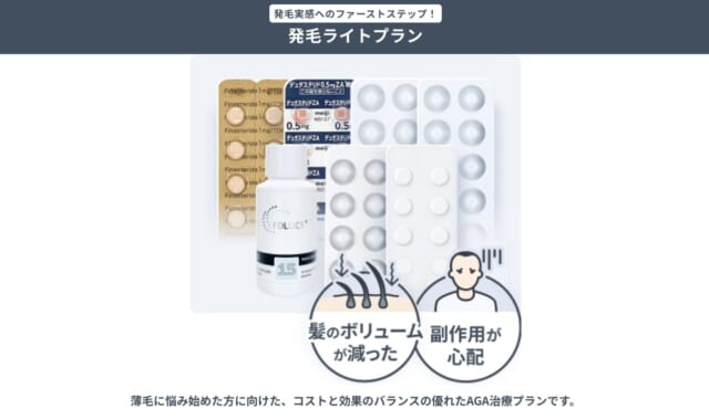 DMMオンラインクリニックのAGA治療「発毛ライトプラン」の治療薬イメージ