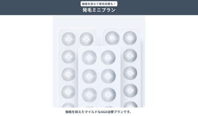 DMMオンラインクリニックのAGA治療「発毛ミニプラン」の治療薬イメージ