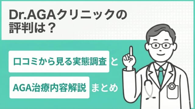 Dr.AGAクリニックの評判は？口コミから見る実態調査とAGA治療内容解説