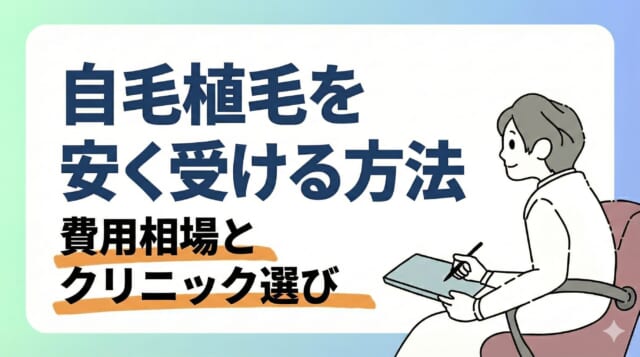 自毛植毛を安く受ける方法|費用相場とクリニック選び