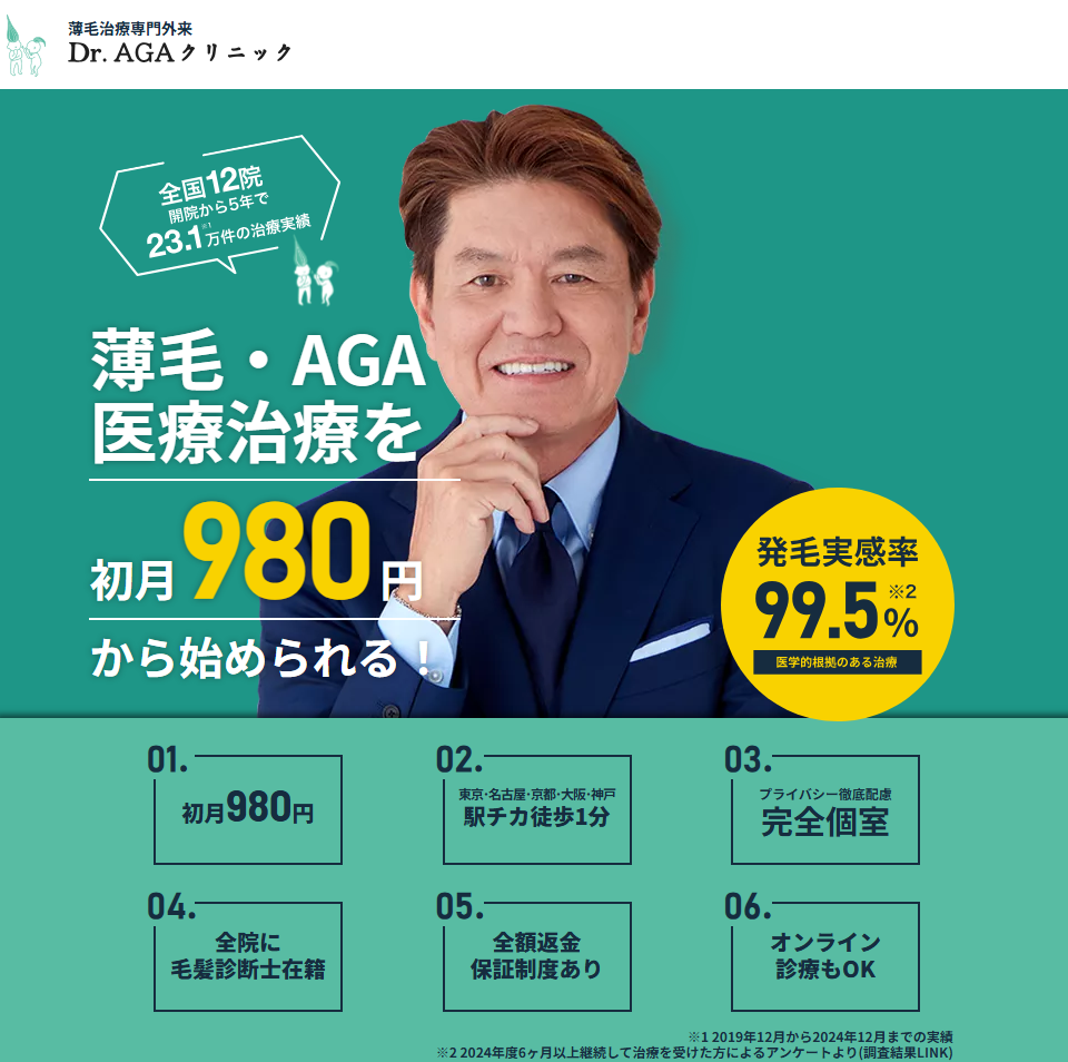 ドクターAGAクリニック銀座院の公式HP